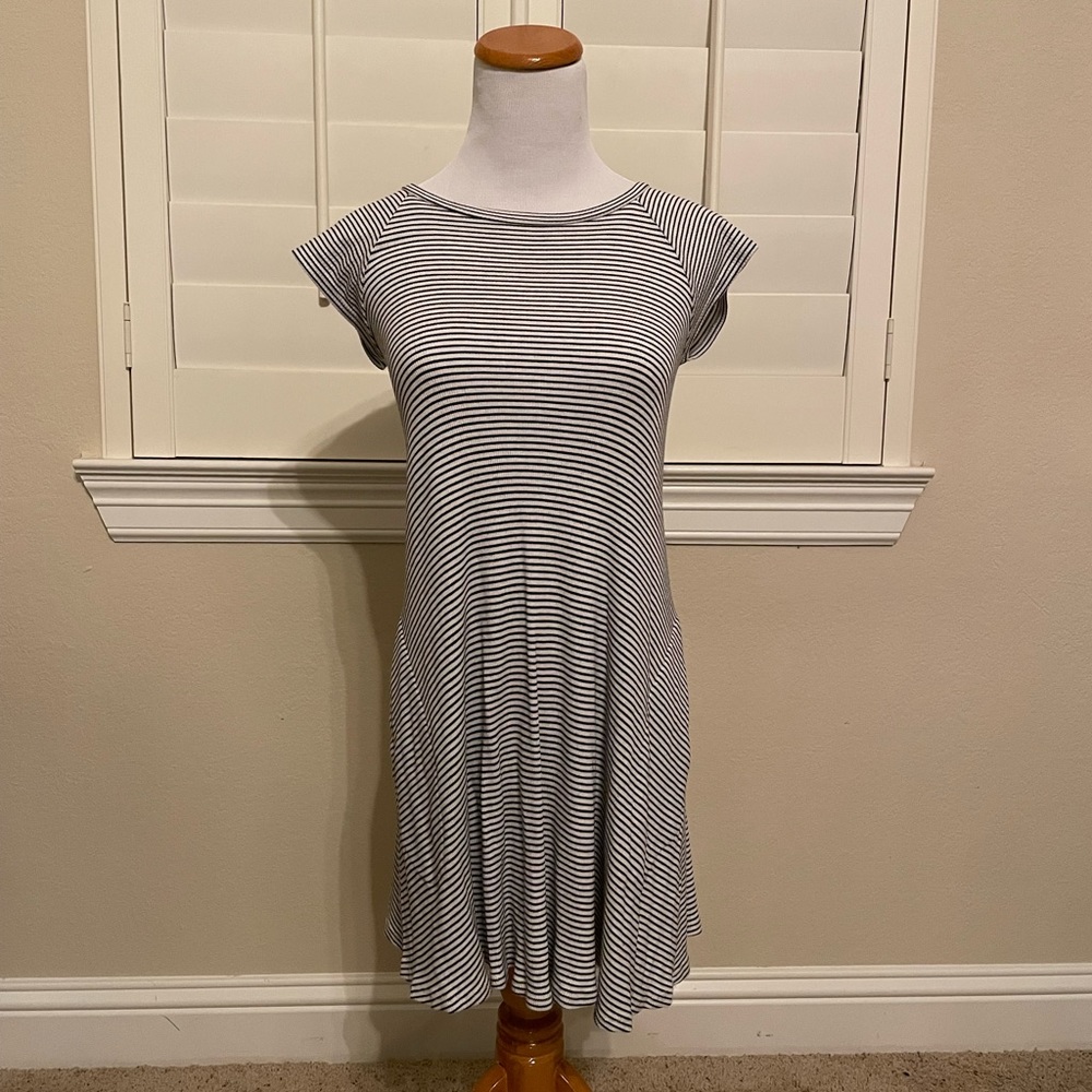 Soprano Black and White Striped T-Shirt Dress